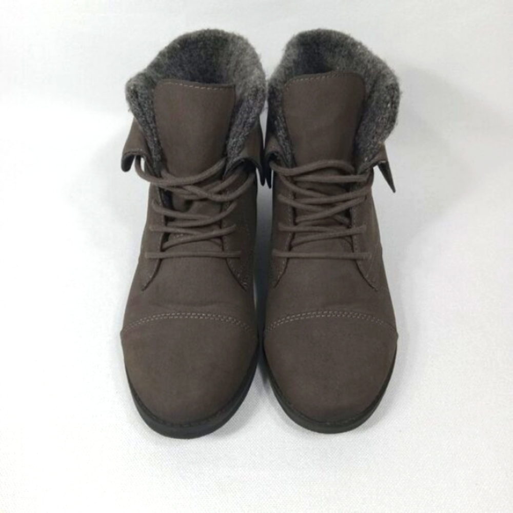 MADDEN GIRL Ruxben Gray Cuff Lace Up Ankle Boots Womens Size 9.5 - Picture 3 of 15